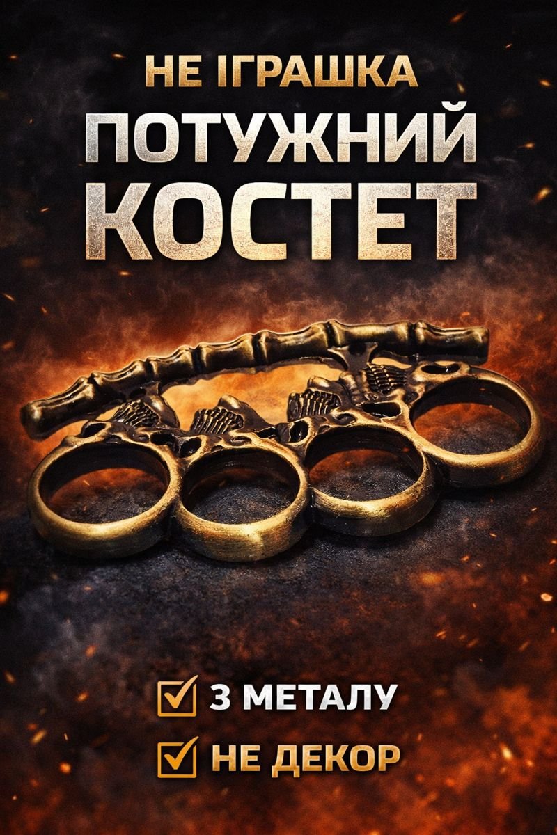 Колекційний кастет з унікальним дизайном у стилі бронзового черепа