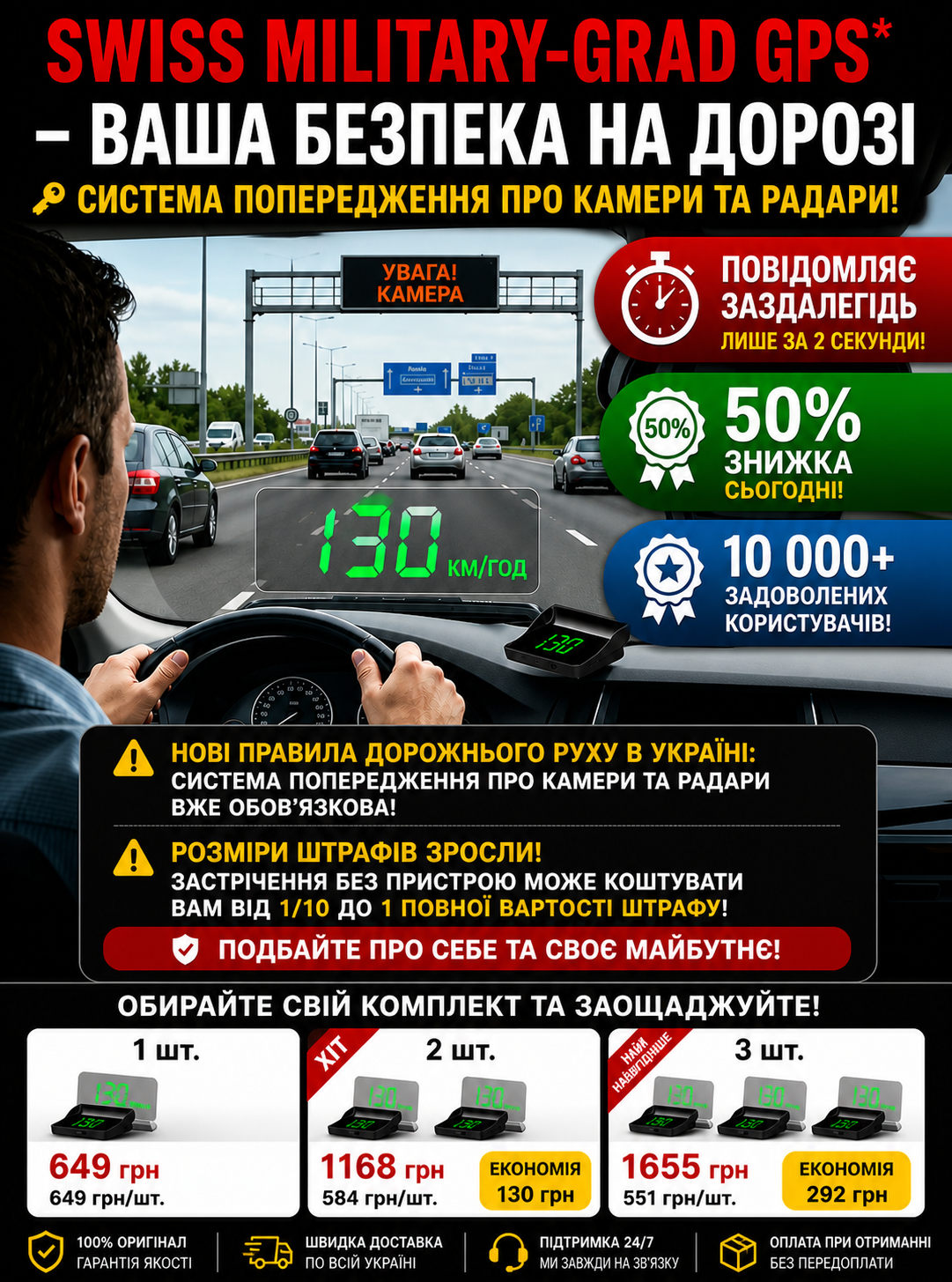 Швейцарський GPS військового класу "Добра технологія уникнення"
